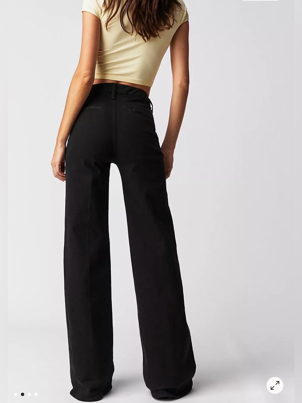 Mother The Roller Prep Heel Jeans Women's 28 Black Wide Leg Stretch High Rise - Picture 2 of 16